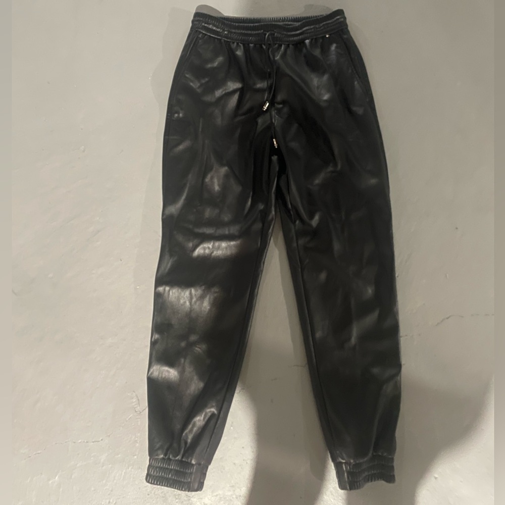 BOSS Womens leather joggers